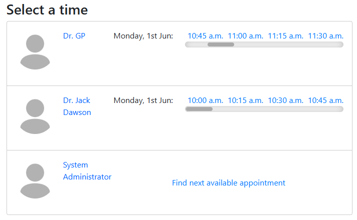 Step 3, select at time for your appointment.