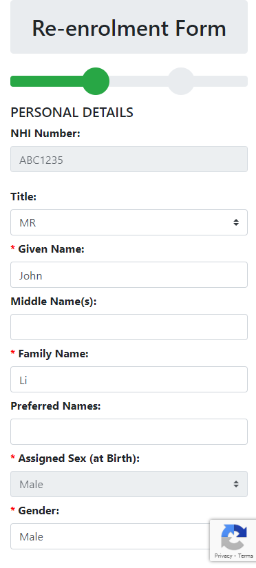 re enrolment form mobile